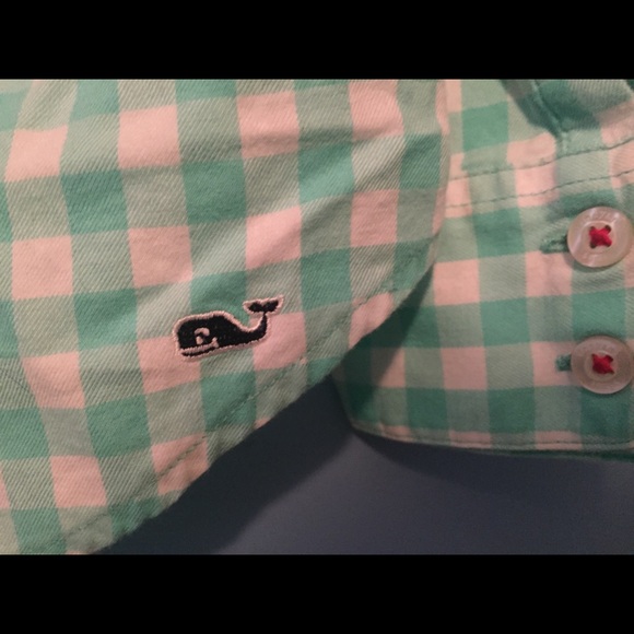 Vineyard Vines Mint Gingham Button Down - Picture 3 of 4